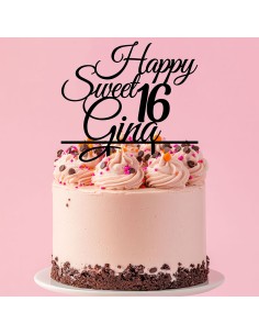 Taarttopper op Maat: Happy Sweet met Naam en Leeftijd