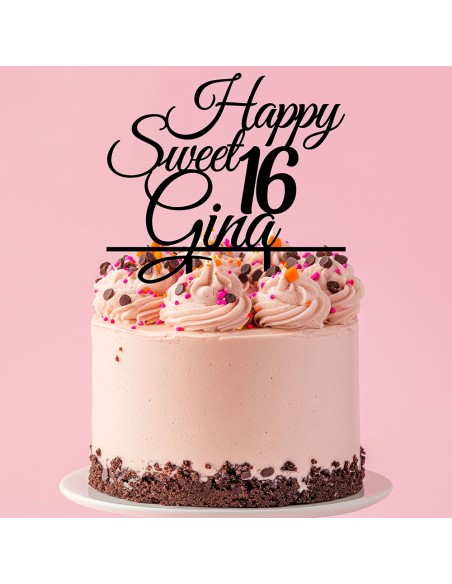 Taarttopper op Maat: Happy Sweet met Naam en Leeftijd