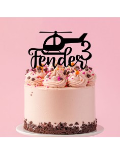 Taarttopper op Maat: Helikopter met Naam en Leeftijd