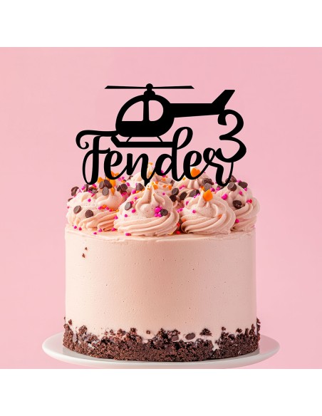 Taarttopper op Maat: Helikopter met Naam en Leeftijd