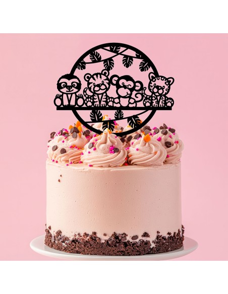 Taarttopper op Maat: Jungle Dieren Rond