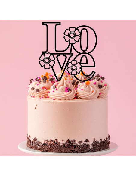 Taarttopper op Maat: Love met Bloemen