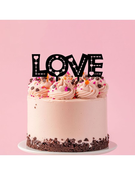 Taarttopper op Maat: Love met Hartjes Uitsnede