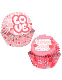 PME Folie Baking Cups Groove in the Heart -60st- 