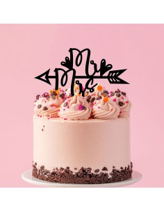 Taarttopper op Maat: Mr & Mrs met Pijl