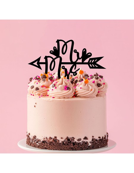 Taarttopper op Maat: Mr & Mrs met Pijl