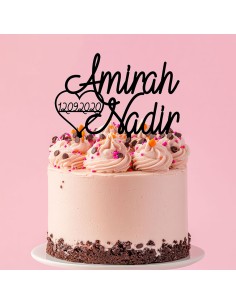 Taarttopper op Maat: Namen met Hart en Datum