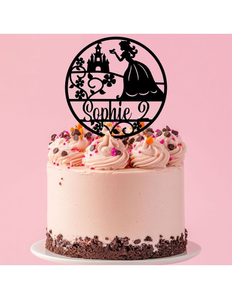 Taarttopper op Maat: Prinses Rond met Naam en Leeftijd