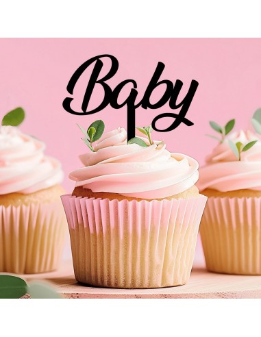 Cupcaketoppers op Maat: Baby Tekst 4/6/8 stuks