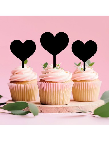 Cupcaketoppers op Maat: Hart Massief 4/6/8 stuks