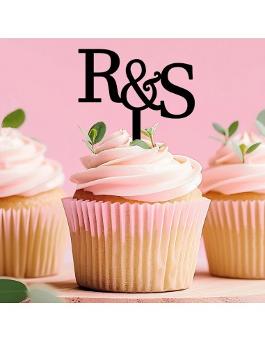 Cupcaketoppers op Maat: Voorletters Strak 4/6/8 stuks