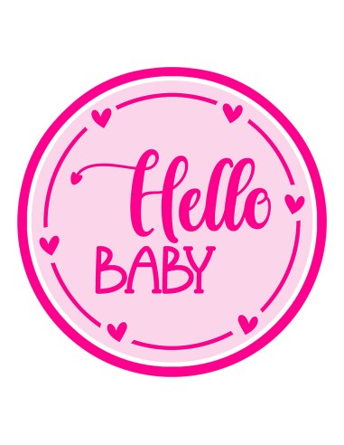 3D Uitsteker op Maat: Hello Baby met Stempel 