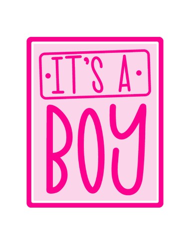 3D Uitsteker op Maat: It's a Boy met Stempel 