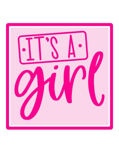 3D Uitsteker op Maat: It's a Girl met Stempel 