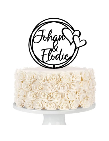 Taarttopper op Maat: Rond met Hartjes en Namen