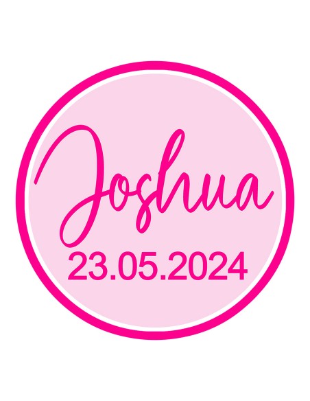 3D Uitsteker op Maat: Naam & Datum Hello met Stempel 