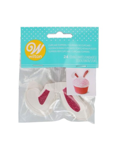 Wilton Glitter Toppers Konijnenoortjes -24st-
