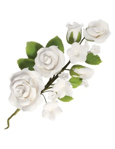 Suikerbloem Boeket Wit -14,5cm- 