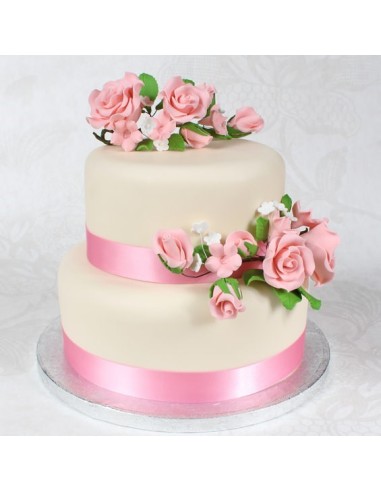 Suikerbloem Boeket Roze -14,5cm-