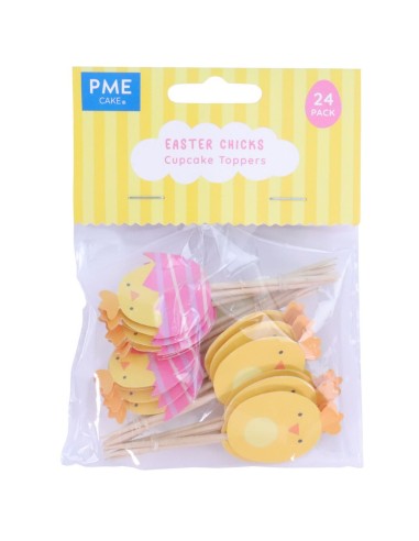 PME Cupcake Toppers Paaskuiken -24st-