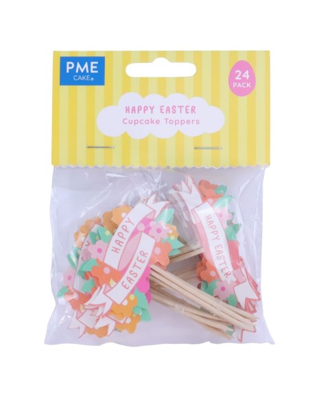 PME Cupcake Toppers Vrolijk Pasen -24st-
