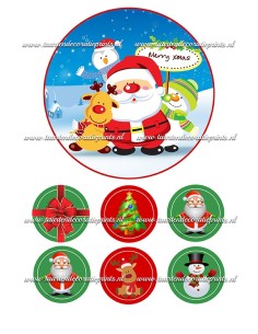 Eetbare Print Kerst - 15cm