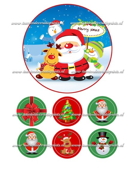 Eetbare Print Kerst - 15cm