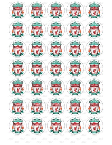 Eetbare Print Liverpool Mini Cupcakes - 3,5 cm