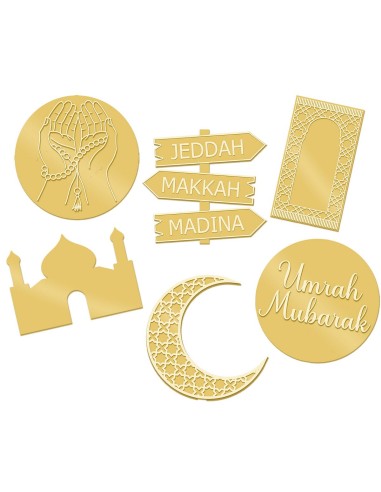 Cupcaketoppers op Maat: Umrah Mubarak Set -6st-