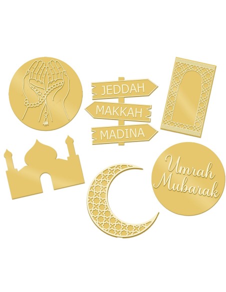 Cupcaketoppers op Maat: Umrah Mubarak Set -6st-