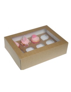 House of Marie 12-Cupcake Doos Kraft -1st-