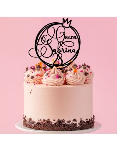 Taarttopper op Maat: Queen met Naam en Leeftijd