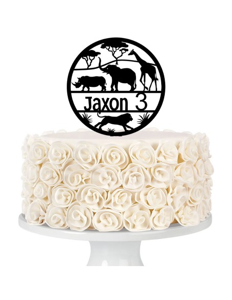 Taarttopper op Maat: Wilde Dieren Rond met Naam