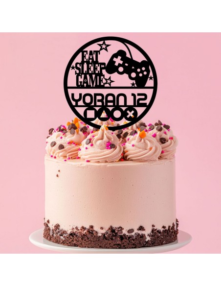 Taarttopper op Maat: Eat Sleep Game met Naam en Leeftijd