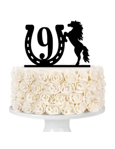 Taarttopper op Maat: Paard en Hoefijzer met Leeftijd 2