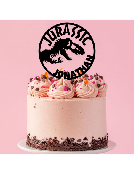 Taarttopper op Maat: Jurasic Rond met Naam 