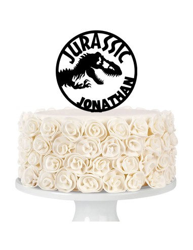 Taarttopper op Maat: Jurasic Rond met Naam 