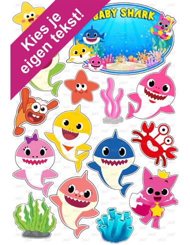 DIY Taarttopper Baby Shark 1 - 13cm