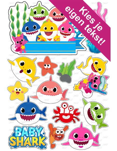 DIY Taarttopper Baby Shark 2 - 16cm