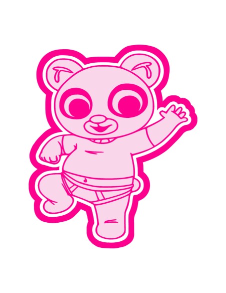 3D Uitsteker op Maat: Bing - Panda met Stempel