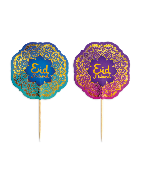 Cupcake Toppers Eid Mubarak -12st-