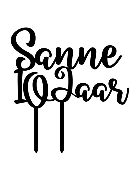 Taarttopper op Maat: Tekst Anastasia - 2 regels