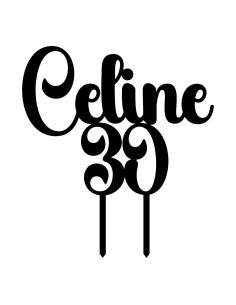 Taarttopper op Maat: Tekst Bumble - 2 regels