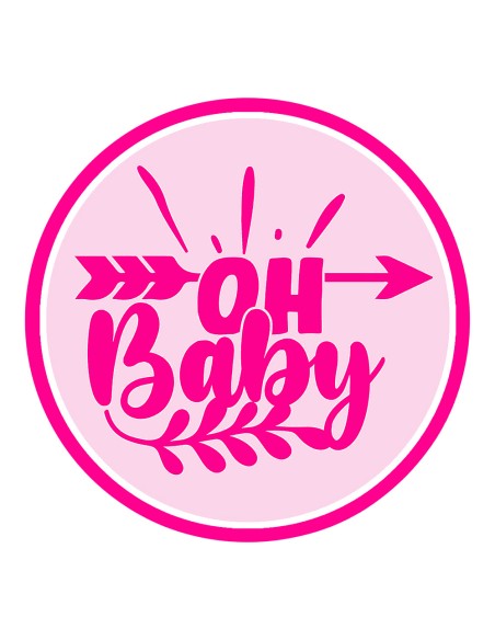 3D Uitsteker op Maat: Oh Baby met Pijl met Stempel