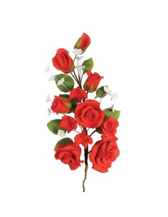 Suikerbloem Boeket Rood -17cm- 