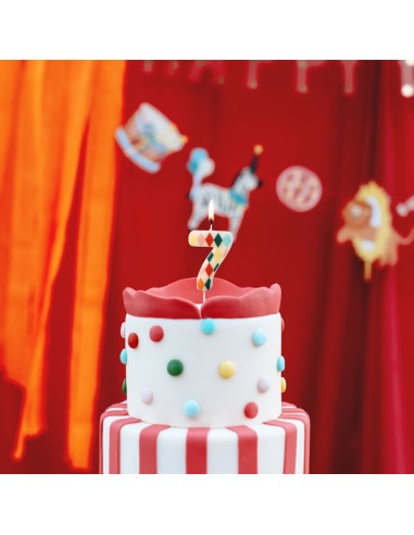 PartyDeco Kaars Ruit Nummer 7 //