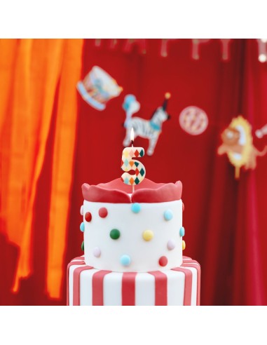 PartyDeco Kaars Ruit Nummer 5 //