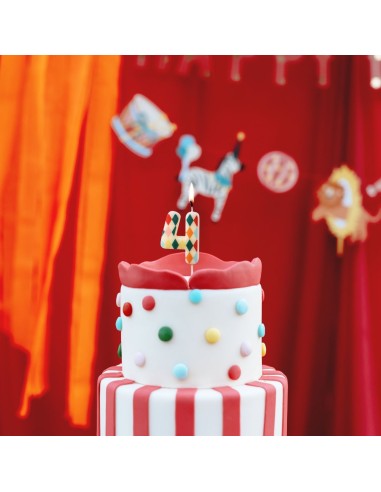 PartyDeco Kaars Ruit Nummer 4 //