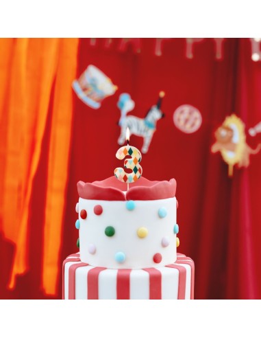 PartyDeco Kaars Ruit Nummer 3 //