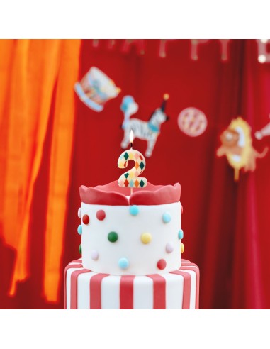 PartyDeco Kaars Ruit Nummer 2 //